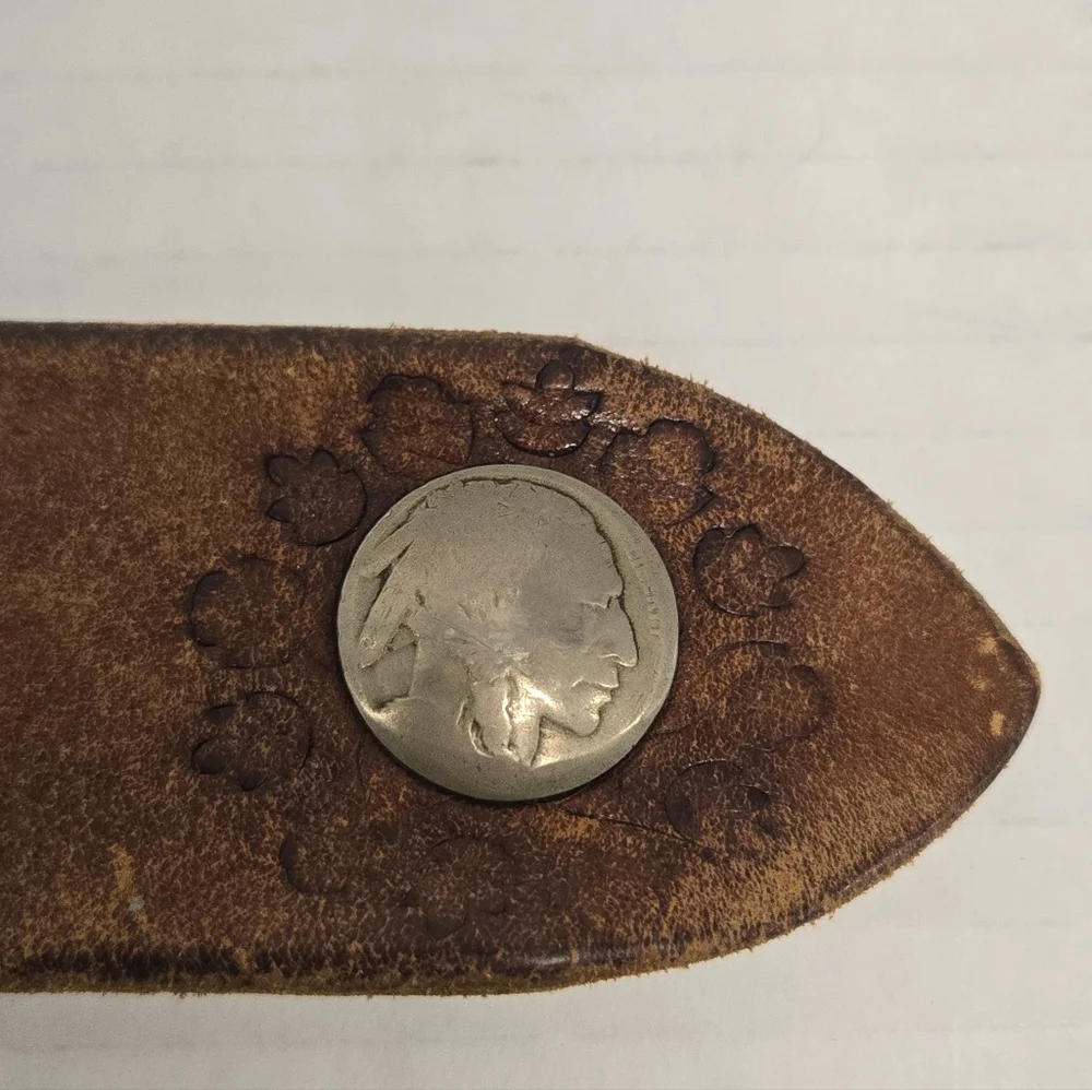 Vintage Belt Buckle w/ 1900 Morgan Silver Plated Dollar by‎ Chambers Belt Co.